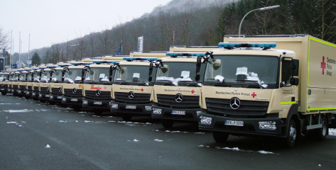 Fünf Versorgungslastwagen sind für den Katastrophenschutz in OWL modernisiert worden. 60 dieser Fahrzeuge sind in ganz NRW.