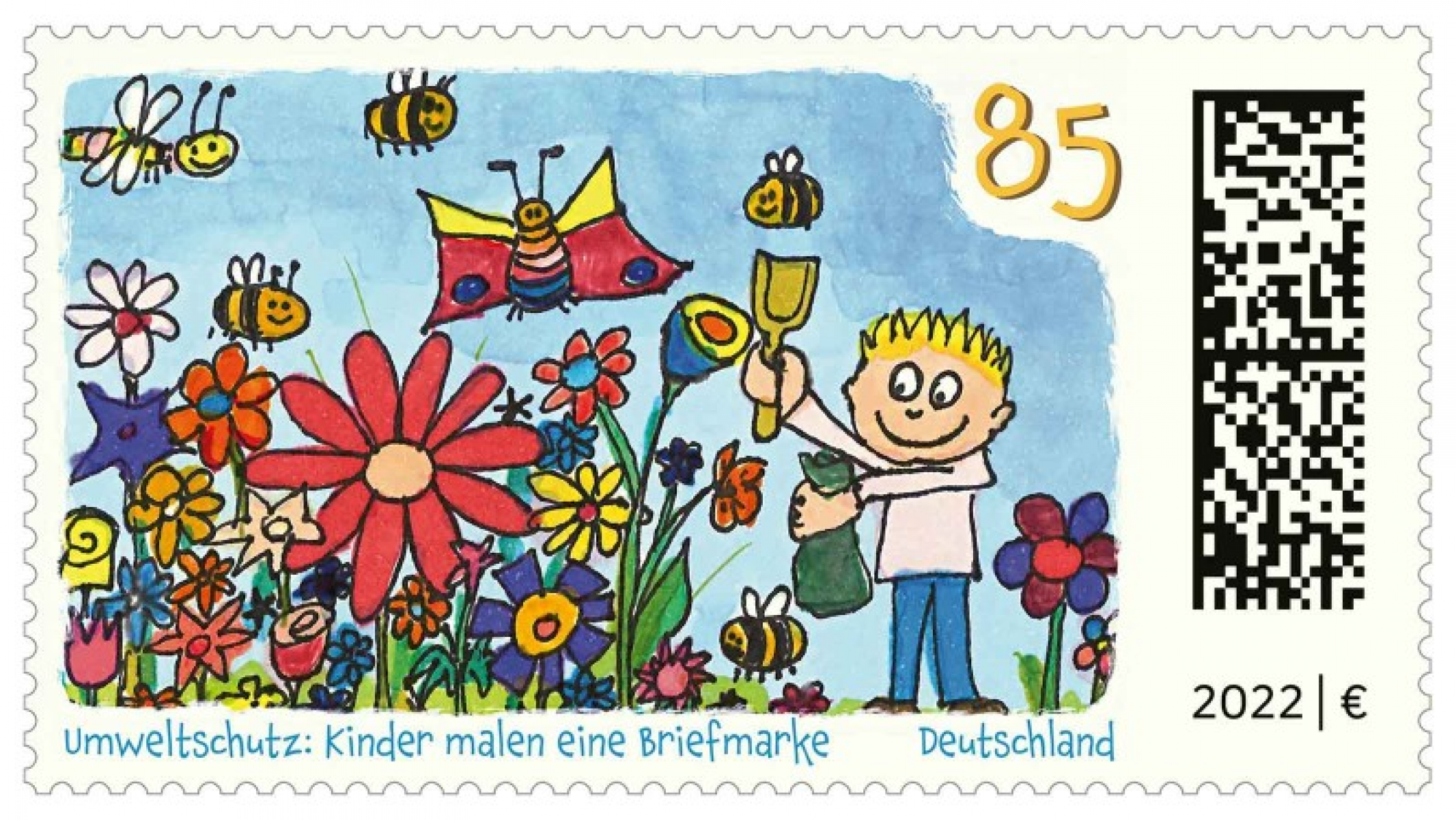 Gezeichnet hat das Blumenmotiv der erst 7-jährige Niklas aus Bayern. © Bundesfinanzministerium