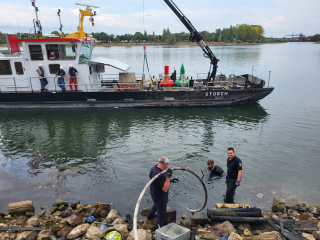 Munitionsfunde am Rhein auf Höhe Winterhafen