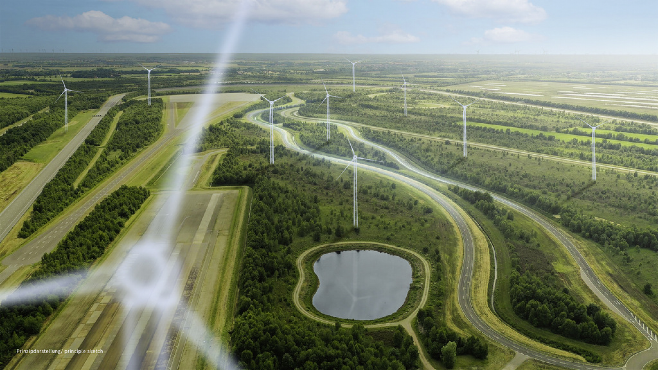 Mercedes-Benz plant Windpark auf seinem Testgelände im norddeutschen Papenburg