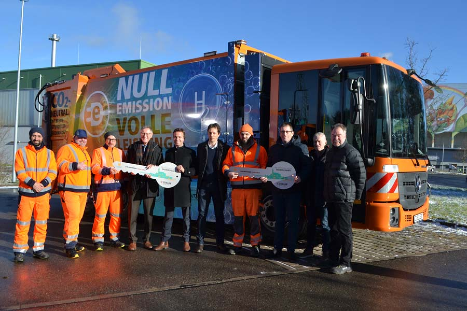 Neue Wasserstoff-LKW für die Müllabfuhr im Landkreis Böblingen