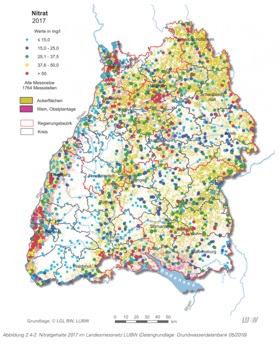 Ergebnisse der landesweiten Grundwasserüberwachung 2017