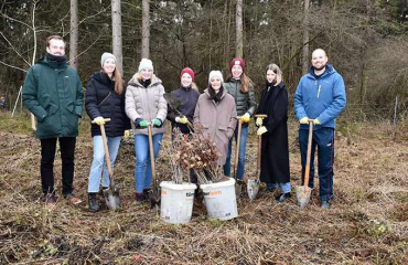 Studierende pflanzten 100 Eichen im Zucheringer Wald (Foto: Stadt Ingolstadt / Betz)