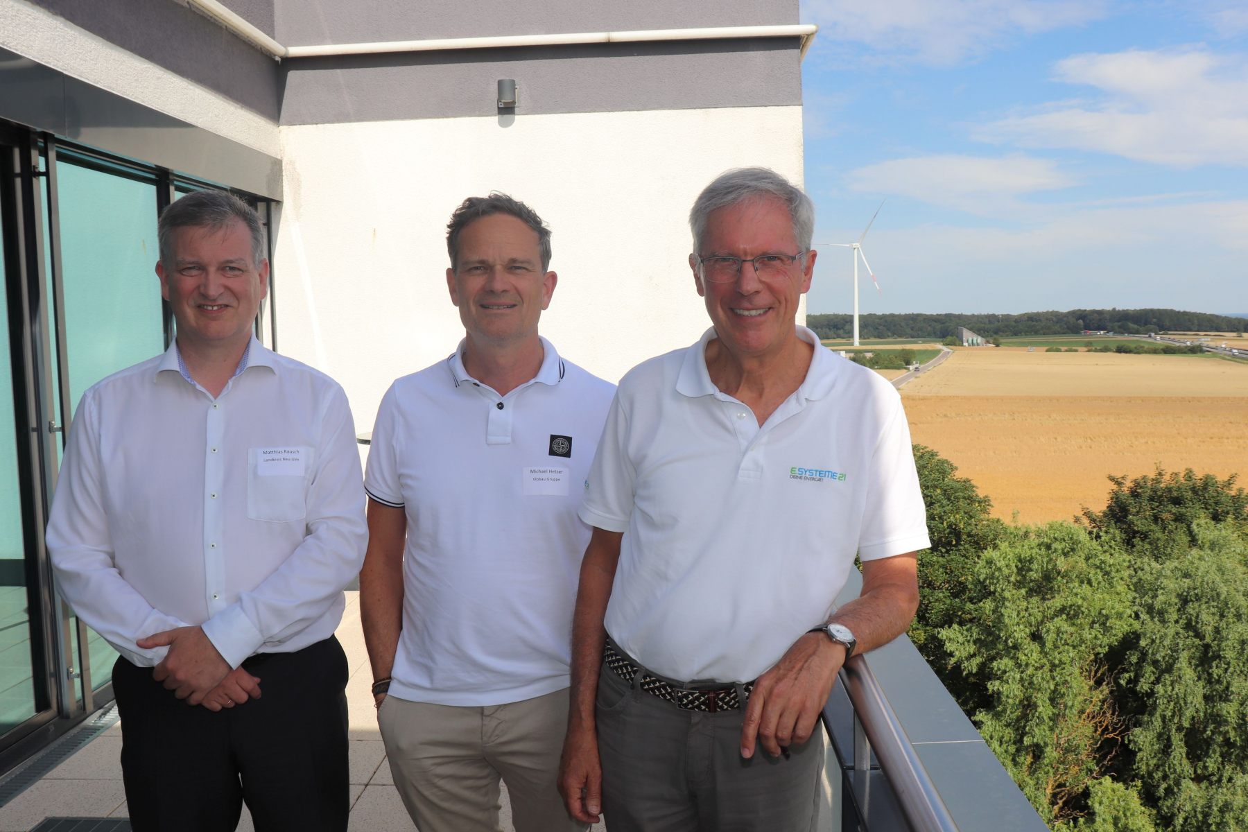 Sie referierten beim 20. Treffen des Betrieblichen Nachhaltigkeitsnetzwerks im Hotel in Seligweiler an der A8. Von links: Matthias Rausch (Klimaschutzbeauftragter des Landkreises Neu-Ulm), Michael Hetzer (Firma elobau), Norbert Unterharnscheidt (Firma e.s