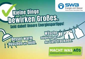 Die SWB-Energiesparkampagne bietet Tipps und Tricks für Kundinnen und Kunden.