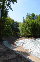 Besichtigung der Baustelle des Naturschutzprojektes Schlauchgraben