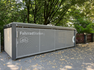 Die neue Fahrradstation an der Karolingerstraße/Merowingerstraße © Connected Mobility Düsseldorf