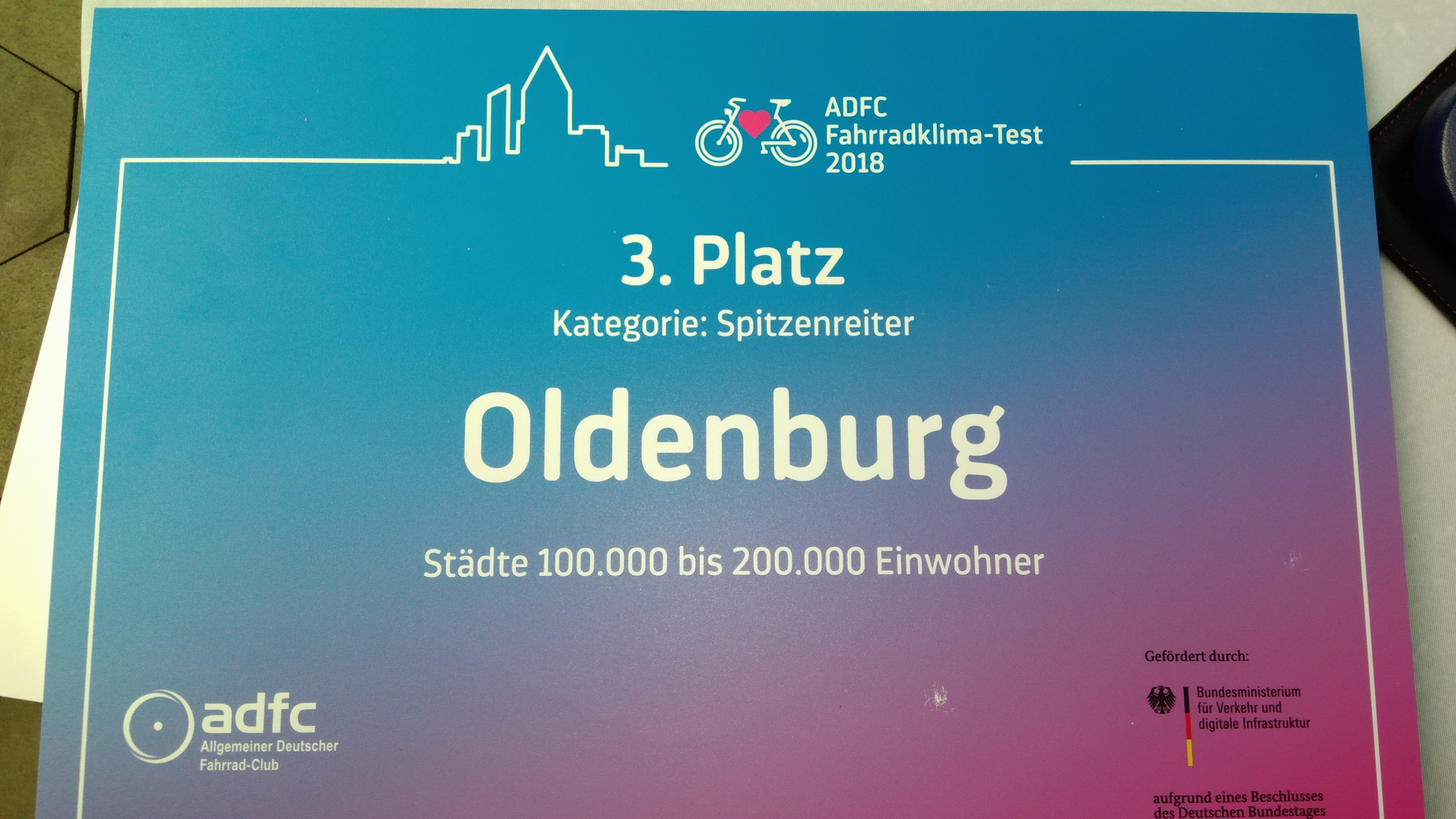 Fahrradklima-Test: Oldenburg unter Top 3