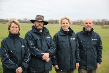 Gemeinsam für den Schutz von Natur und Landschaft im Landkreis Harburg sind (von links) Carina Peters, Florian Baier, Astrid Seidler und Andres Maron als Rangerinnen und Ranger im Einsatz.