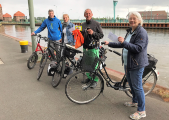 Stadtradeln-Botschafter Rainer Fumpfei aus Berlin besuchte 2022 Minden auf seiner Tour durch Deutschland. © Stadt Minden