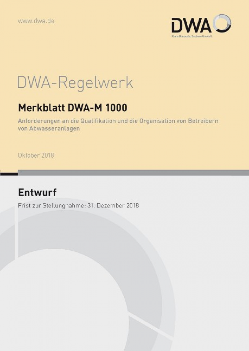 Anforderungen an die Qualifikation und die Organisation von Betreibern von Abwasseranlagen